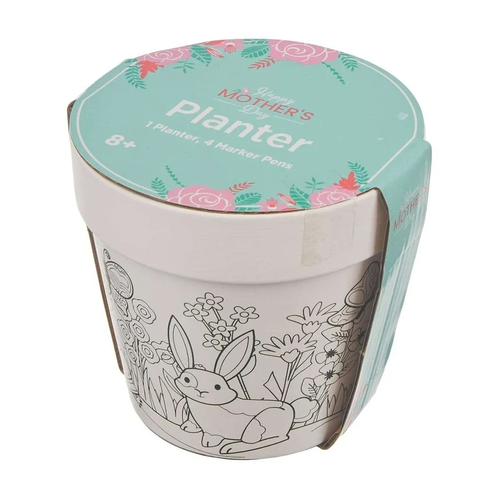 Happy Mother's Day DIY Planter Coloring Set Craft Gift Kit NEW